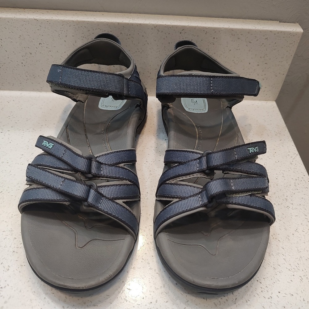 Teva Tirra Women Navy Blue Grey Athletic Hiking Water Sandals 4266 Sz 9 Gorpcore